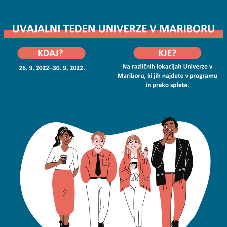 ilustracija stirih oseb, ki hodijo, nad njimi se jebesedilo